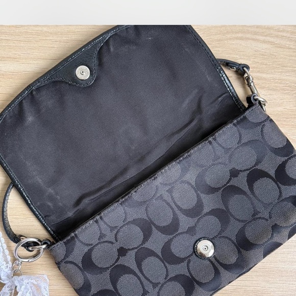 Coach Signature Black and Brown Wristlet